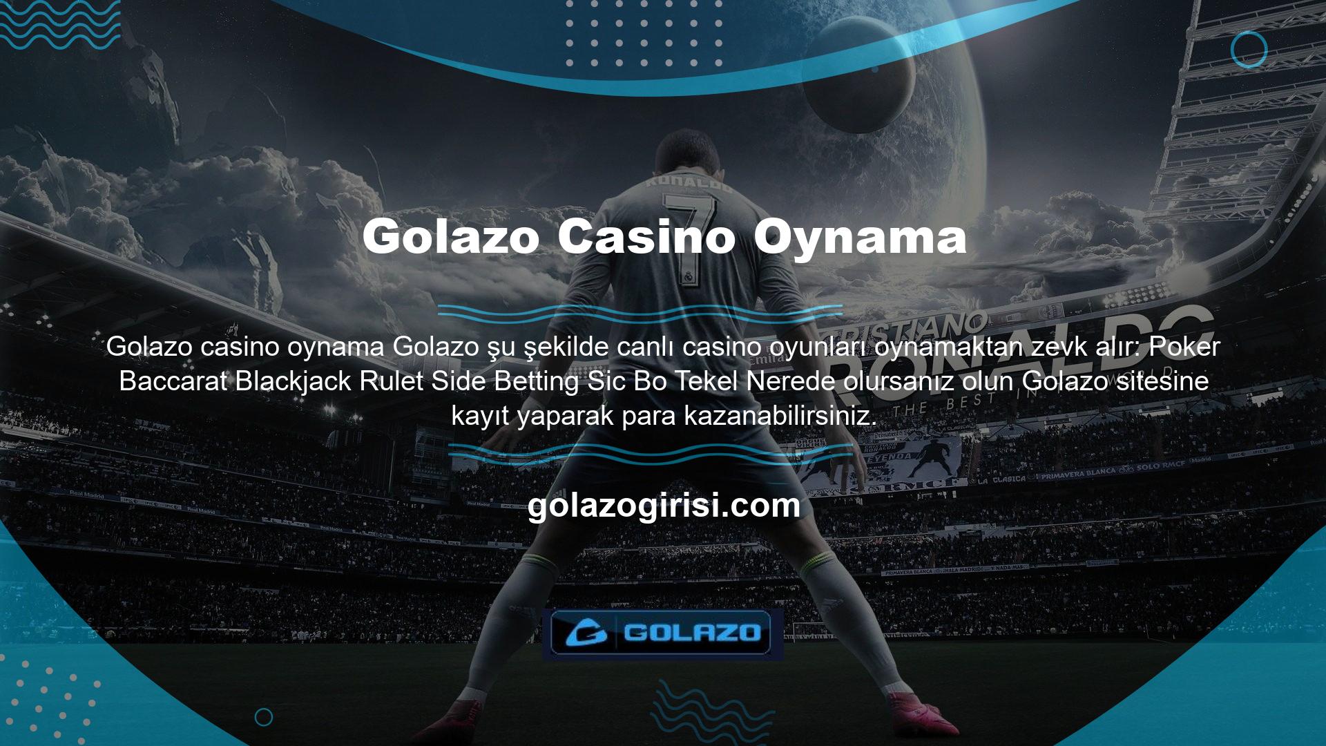 Golazo bu alanda gelişmek istiyor ve maça katılmanızı ve ne olacağını görmenizi sağlar